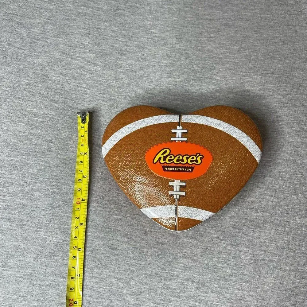 Reese's Peanut Butter Cup Football Heart Shaped Tin